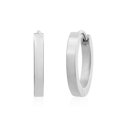 Flat Huggie Earrings - Earrings - The Steel Shop