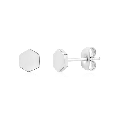 Mini Hex Studs - Earrings - The Steel Shop
