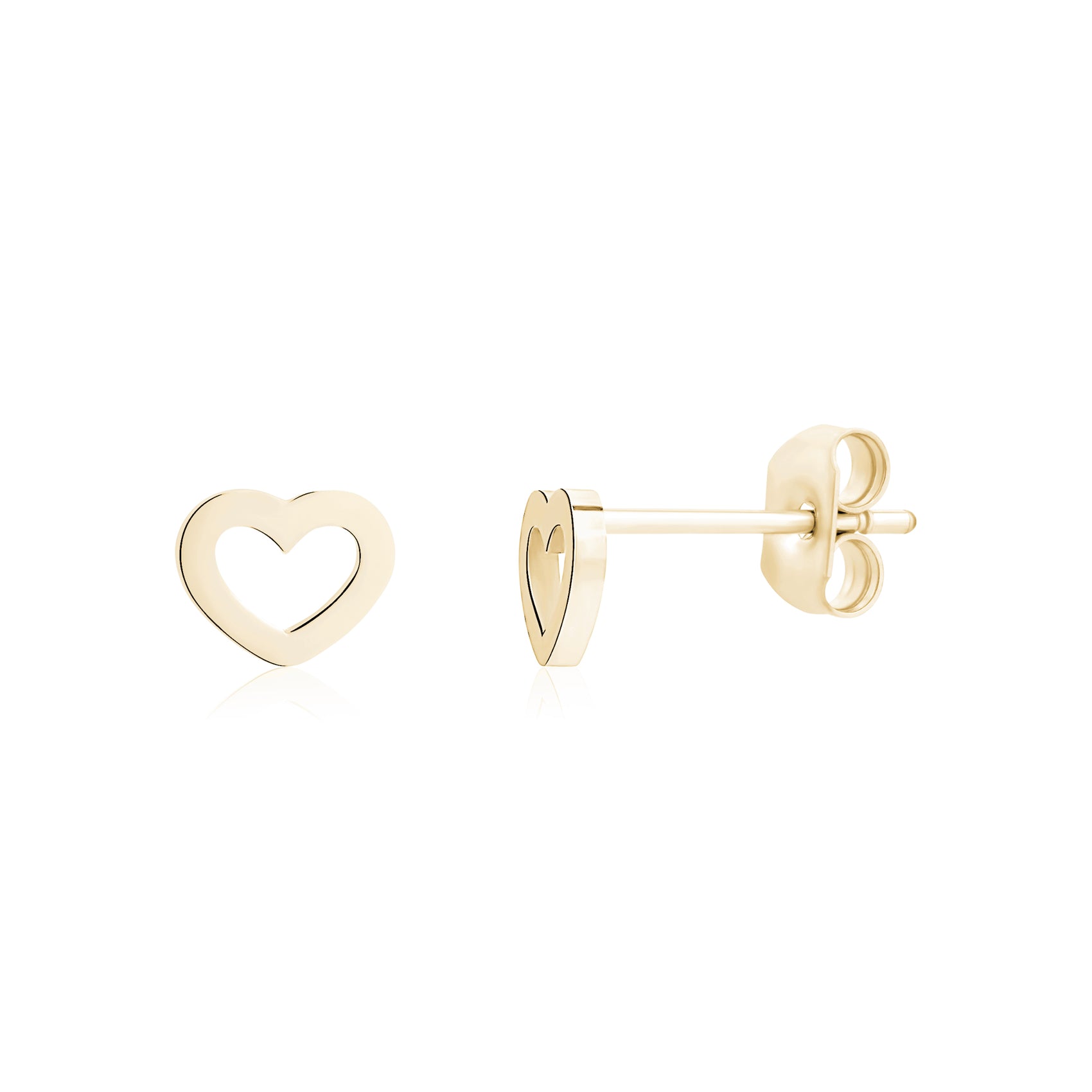 Mini Hollow Heart Studs - Earrings - The Steel Shop