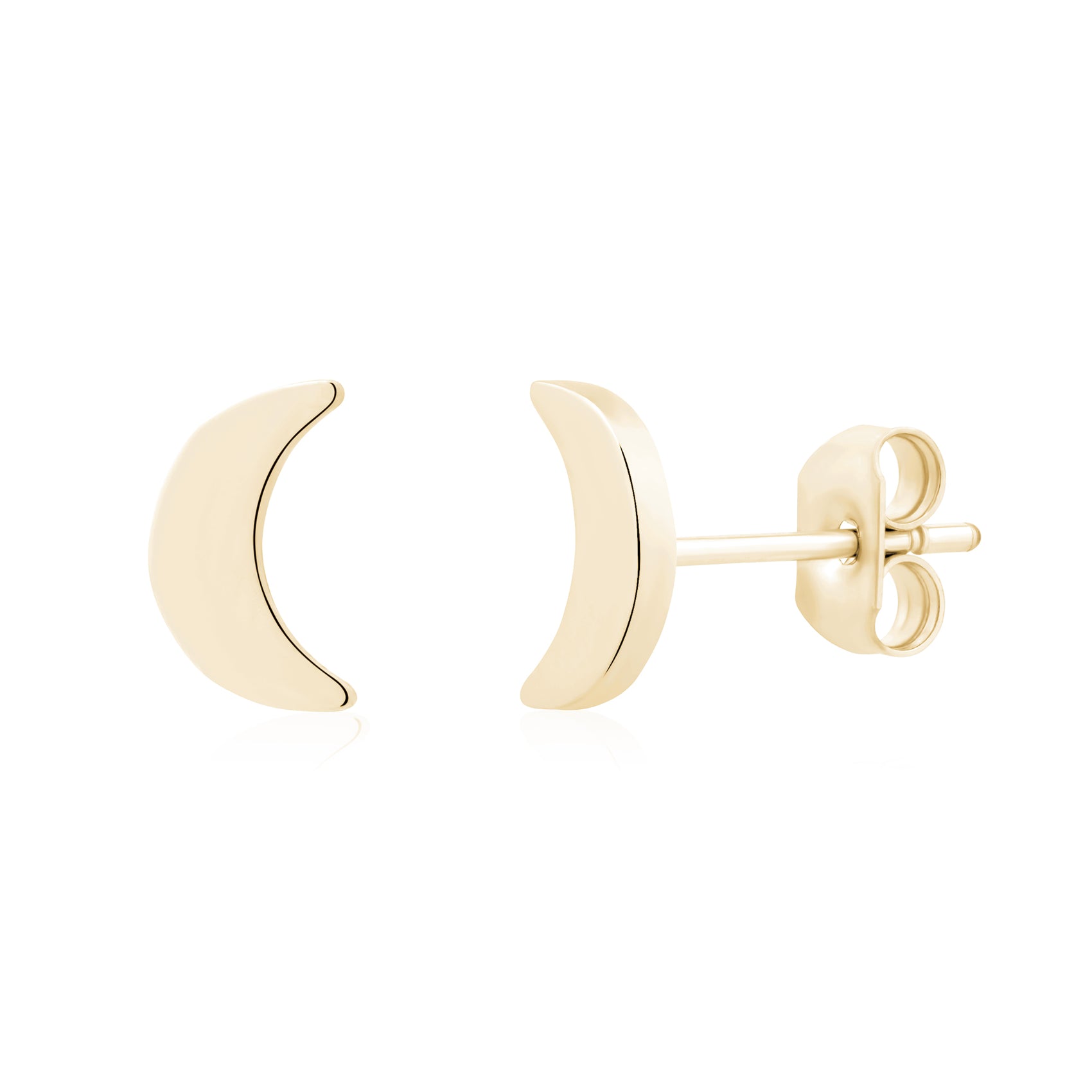 Mini Crescent Moon Studs - Earrings - The Steel Shop