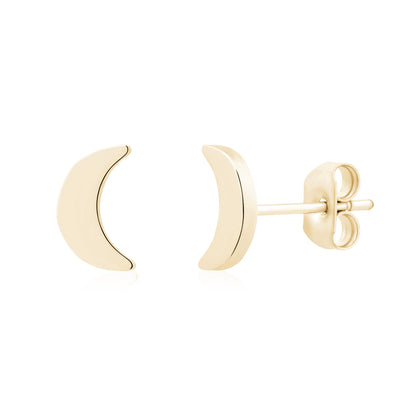 Mini Crescent Moon Studs - Earrings - The Steel Shop