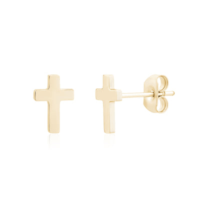 Mini Cross Studs - Earrings - The Steel Shop
