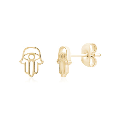Mini Hamsa Studs - Earrings - The Steel Shop