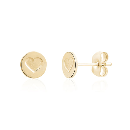 Mini Love Coin Studs - Earrings - The Steel Shop