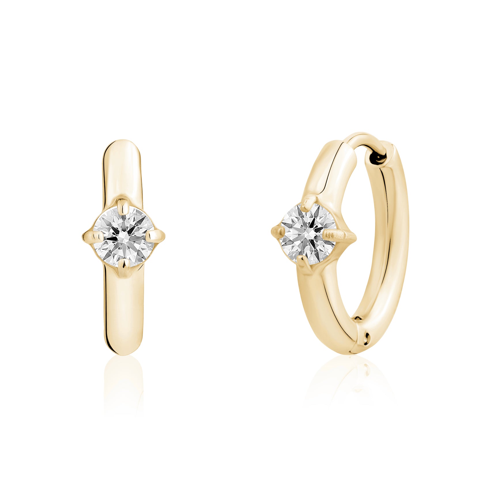 Solitaire Hoops - Earrings - The Steel Shop