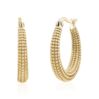 Bead Drop Hoops - Earrings - The Steel Shop