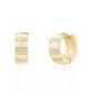Close-up of high-quality stainless steel Bold Ice huggie earrings with polished cubic zirconia detailing
