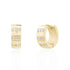Close-up of high-quality stainless steel Bold Ice huggie earrings with polished cubic zirconia detailing