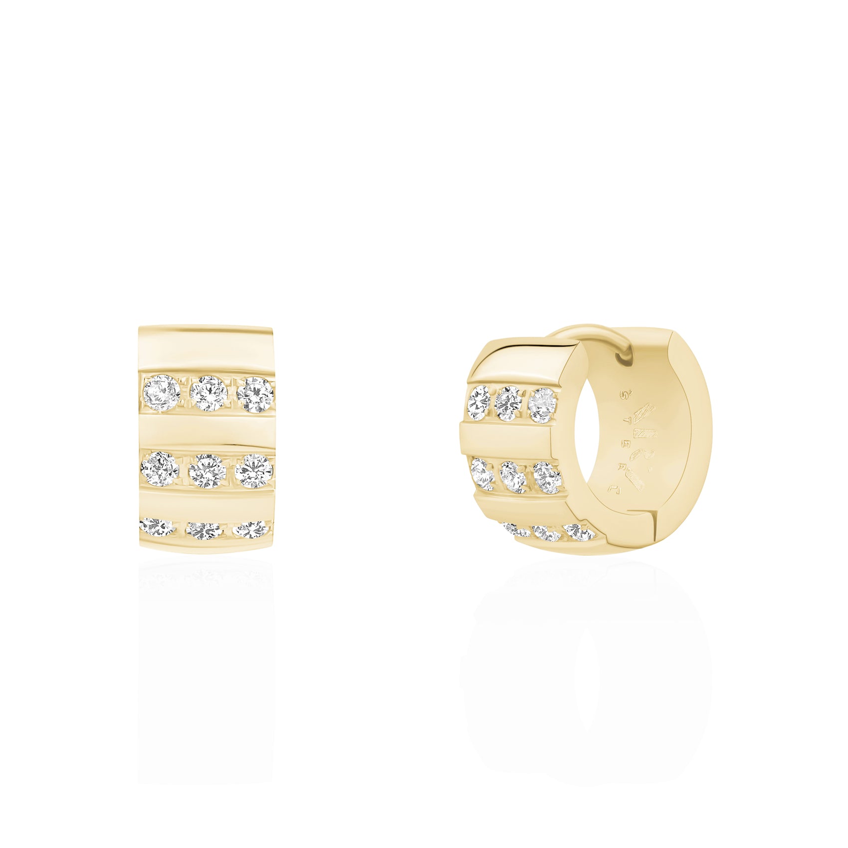 Bold Ice Huggie Earrings | 7MM - Earrings - The Steel Shop
