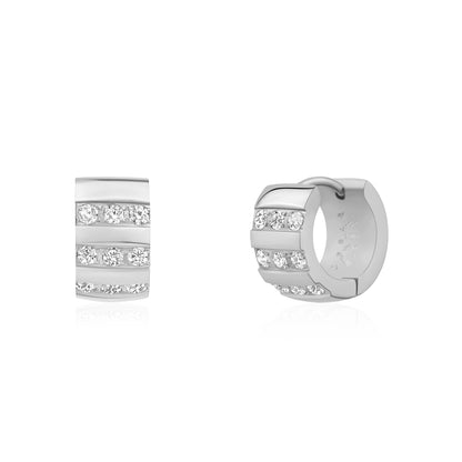 Bold Ice Huggie Earrings | 7MM - Earrings - The Steel Shop