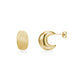 Gold polished crescent earrings with smooth bold design and butterfly backings
