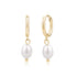 Freshwater Pearl Drop Hoops - Earrings - The Steel Shop