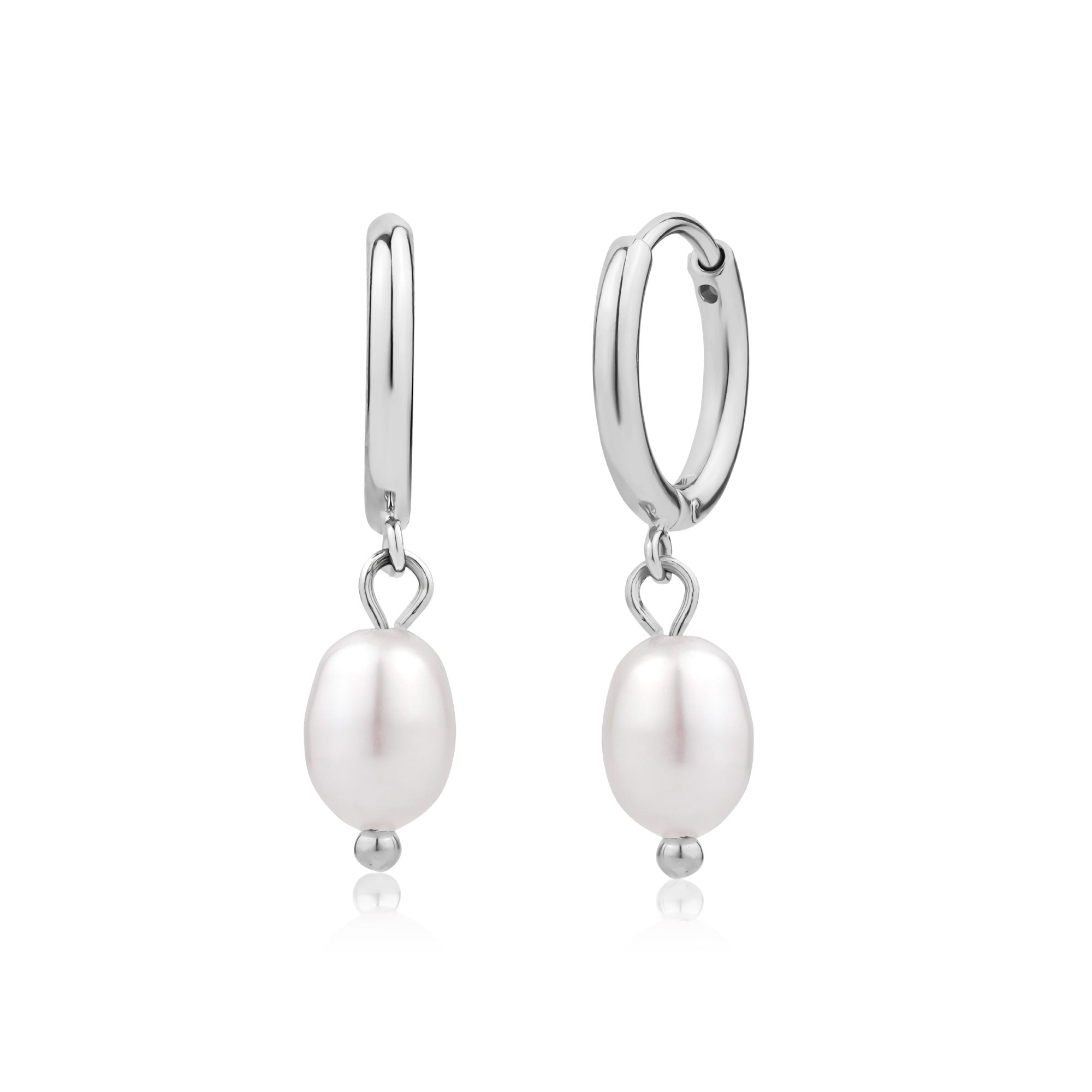 Pearl Drop Hoops