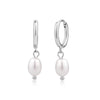 Freshwater Pearl Drop Hoops - Earrings - The Steel Shop