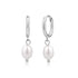 Freshwater Pearl Drop Hoops - Earrings - The Steel Shop