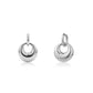Silver chunky orbit drop earrings with 25mm wide orbs and hoop closures, polished stainless steel