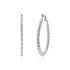 Polished silver-tone rope hoop earrings with twisted design, 40mm diameter, closed clasp closure
