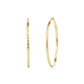 Gold stainless steel XL hammered hoop earrings with 63mm diameter and 3mm width