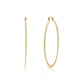 Slim rope hoop earrings in gold stainless steel, showing front and side view