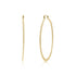 Slim rope hoop earrings in gold stainless steel, showing front and side view
