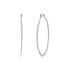 Slim rope hoop earrings in silver stainless steel, showing front and side view