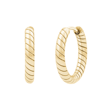 Spiral Link Hoops - Earrings - The Steel Shop