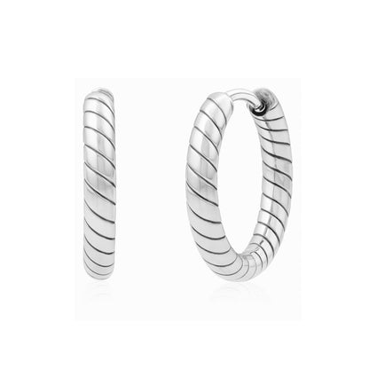 Spiral Link Hoops - Earrings - The Steel Shop