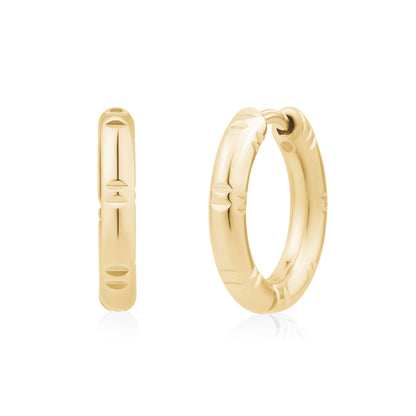 Carved Accent Hoops - Earrings - The Steel Shop
