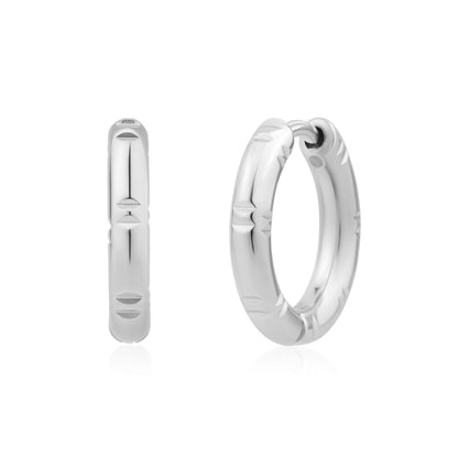 Carved Accent Hoops - Earrings - The Steel Shop