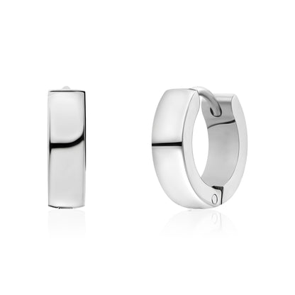 Rounded Huggie Earrings - Unisex Earrings - The Steel Shop