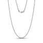 Close-up view of 2mm thin stainless steel round box link chain with polished finish  