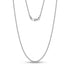 Close-up view of 2mm thin stainless steel round box link chain with polished finish  