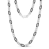 7mm Figaro Link Chain - Unisex Necklaces - The Steel Shop