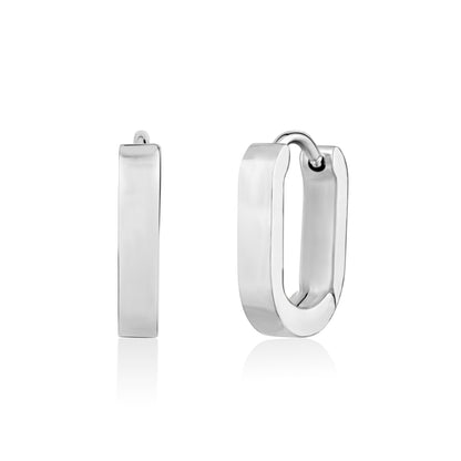 Oval Huggie Earrings | 17MM - Earrings - The Steel Shop