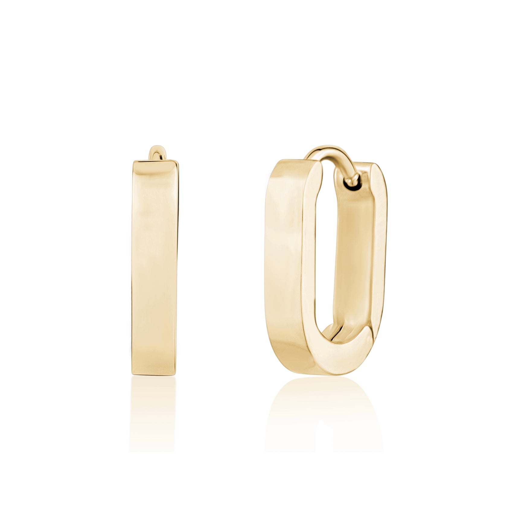 Oval Huggie Earrings | 17MM - Earrings - The Steel Shop
