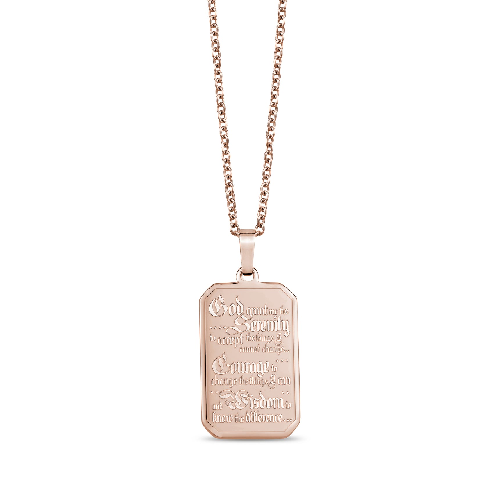 Serenity Prayer Dog Tag - Men Pendant - The Steel Shop