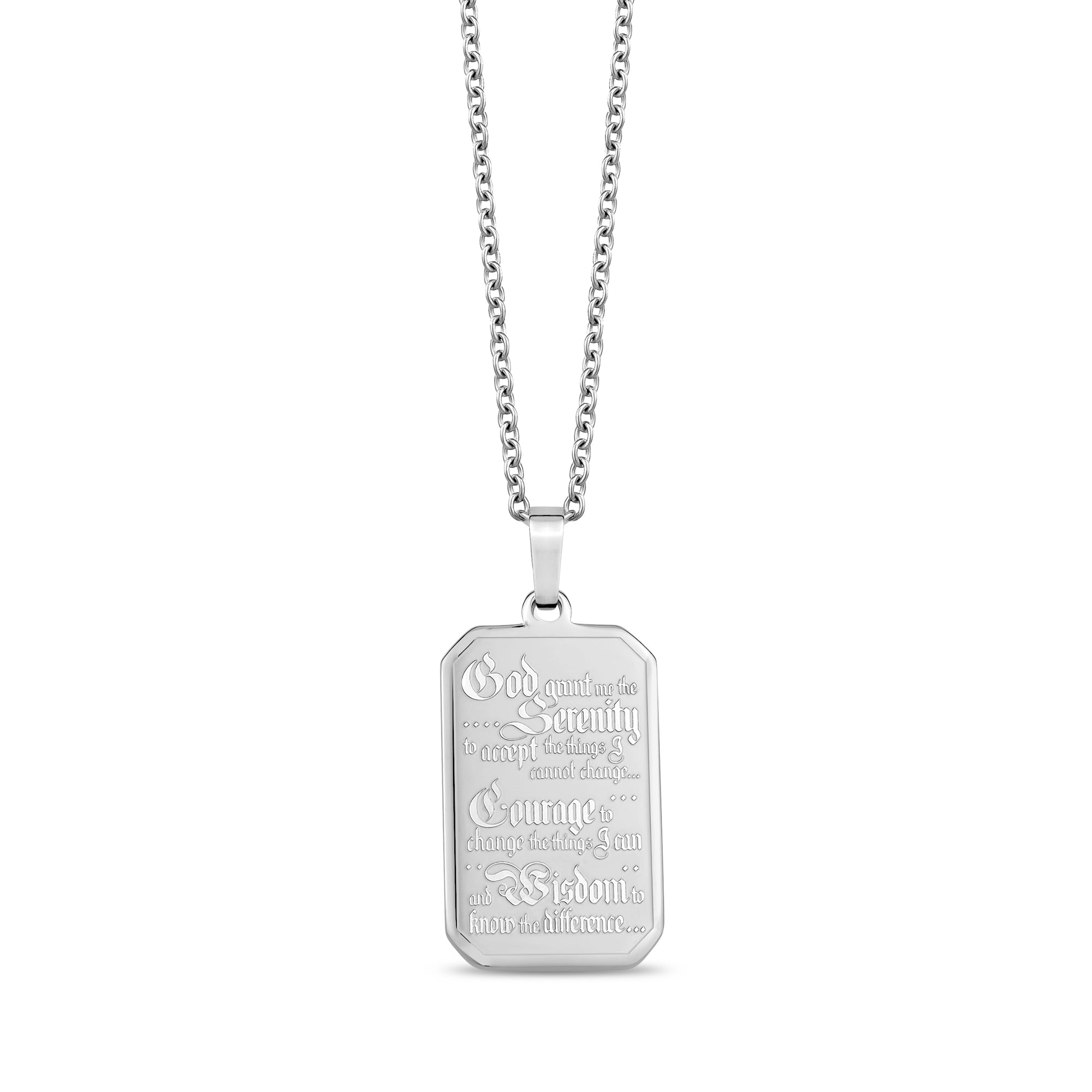 Serenity Prayer Engravable Dog Tag Pendant – The Steel Shop