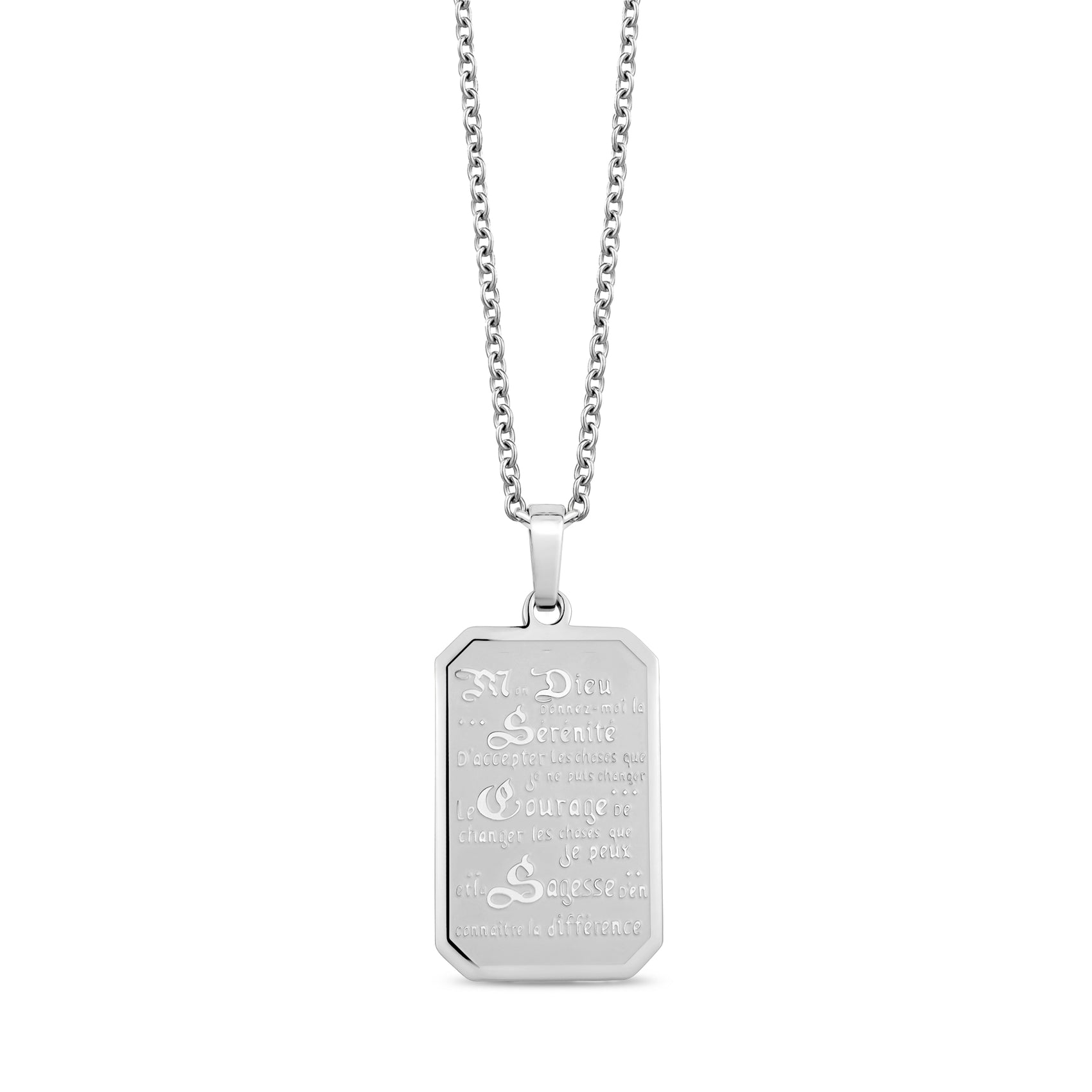 Serenity Prayer Dog Tag - Men Pendant - The Steel Shop