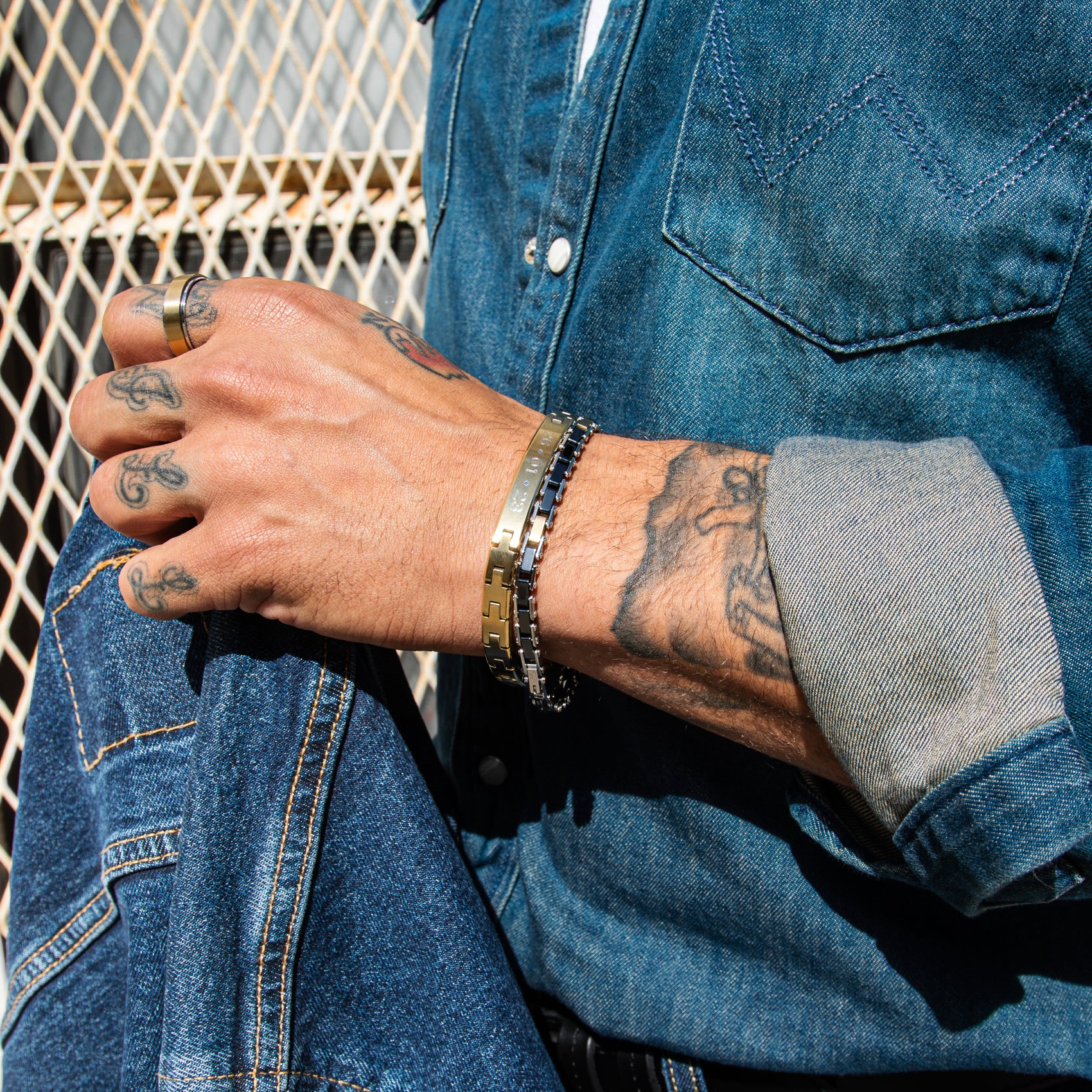 H-Link Matte ID Bracelet - Mens Steel Bracelets - The Steel Shop