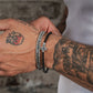 Black Zircon Cross Bead Bracelet - Mens Steel Bead Bracelets - The Steel Shop