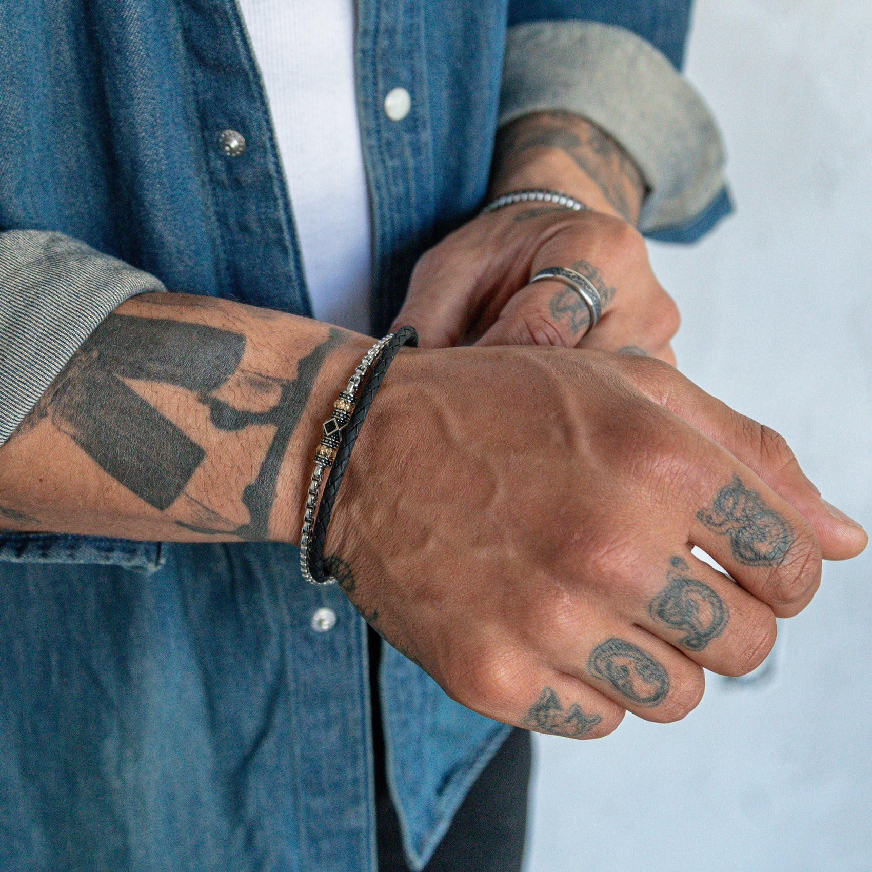 Skulls and Stones Bracelet - Mens Steel Bracelets - The Steel Shop