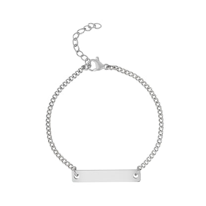 Minimal Bar ID Bracelet - Women Bracelet - The Steel Shop