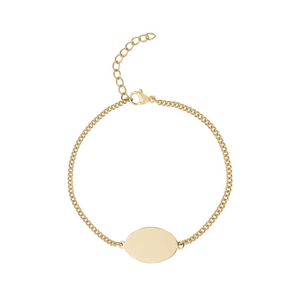 Minimal Oval ID Bracelet - Women Bracelet - The Steel Shop