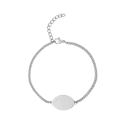 Minimal Oval ID Bracelet - Women Bracelet - The Steel Shop