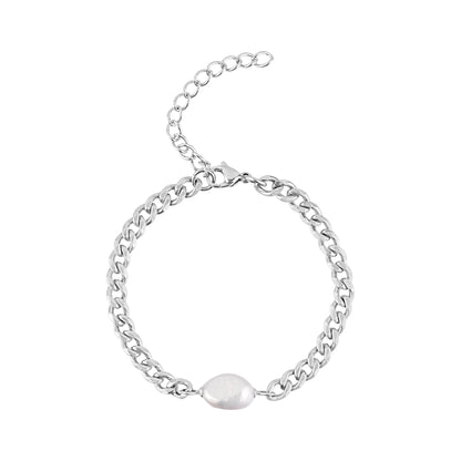 Freshwater Pearl Chain Bracelet - Women Bracelet - The Steel Shop