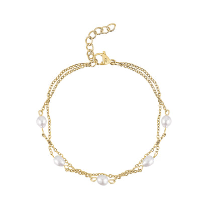 Freshwater Pearl Station Bracelet - Women Bracelet - The Steel Shop