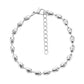 Polished silver oval link stainless steel bracelet with lobster claw clasp and adjustable chain
