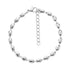 Polished silver oval link stainless steel bracelet with lobster claw clasp and adjustable chain