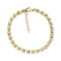 Gold sculpted link stainless steel women's bracelet with adjustable clasp