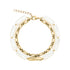 Double-layered mother of pearl and gold link women&